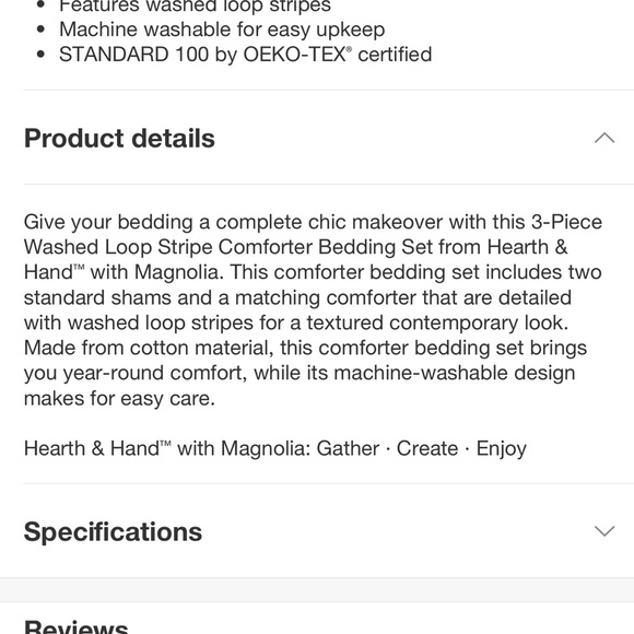 3pc Full/Queen Washed Loop Stripe
Comforter Bedding Set Blue - Hearth & Hand™ - Picture 8 of 9